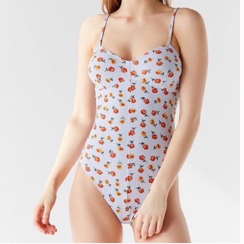 Urban outfitters out from under Ribbed floral bodysuit